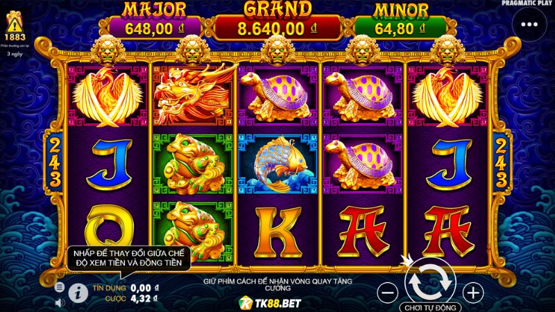 Nhà cái TK88 tỷ lệ trả thưởng cực lớn tại Slot game